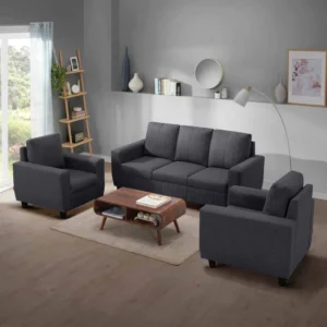 Modern Sofa Sets - Bae 3+1+1 Seater Sofa Set In Stone Grey Colour