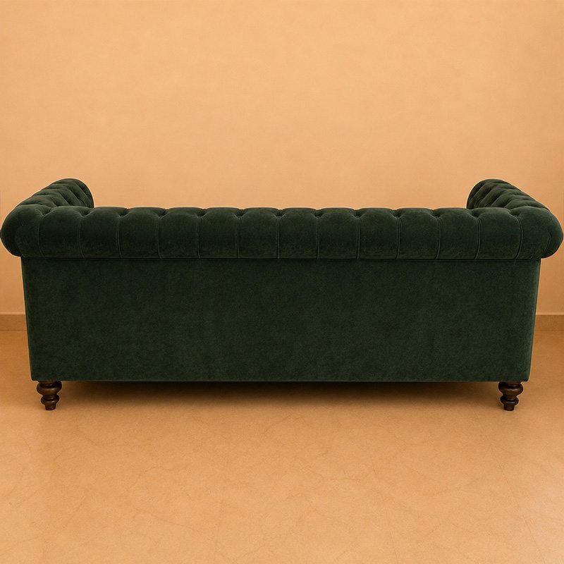 Royal Velvet Tufted 3 Seater Sofa - Image 2